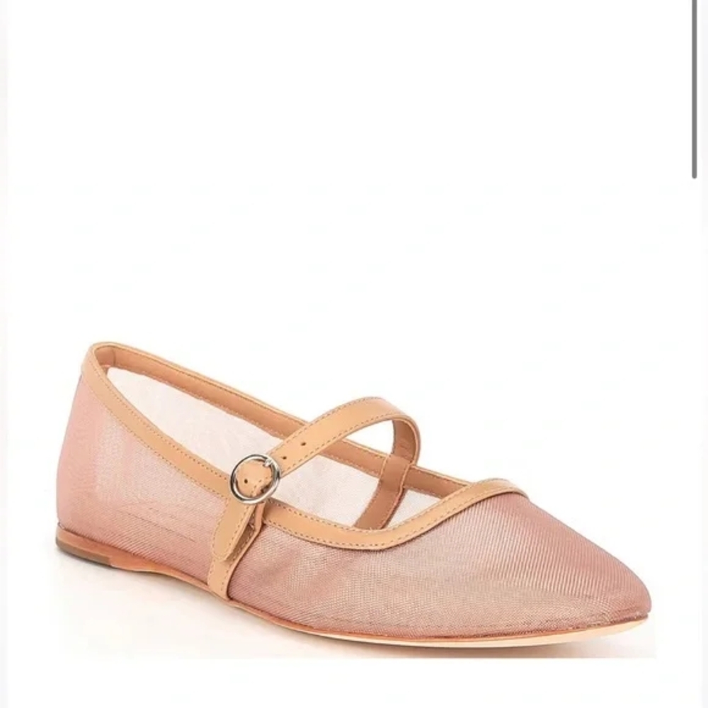 ANTONIO MELANI Pink and Tan Mary Jane Flats 9 M NEW